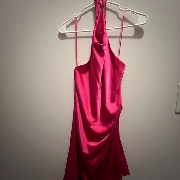 Pink satin halter dress - Picture 2 of 3